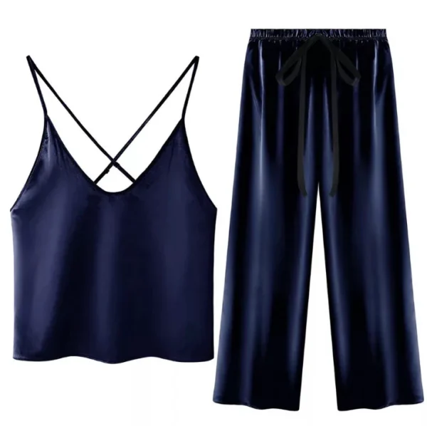 Celeste – 2 Pc Silk Satin Sleepwear Set - Image 3