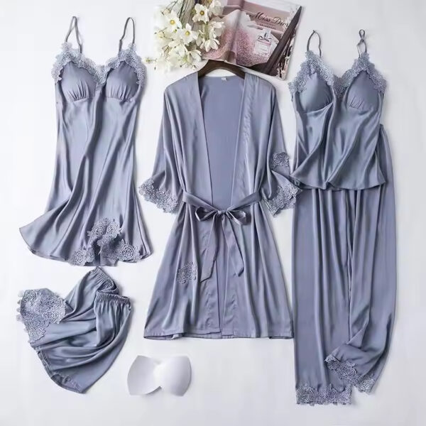 Serena – 5 Pc Luxury Sleepwear Set - Image 5
