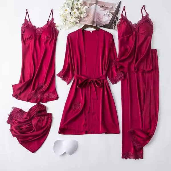 Serena – 5 Pc Luxury Sleepwear Set - Image 4
